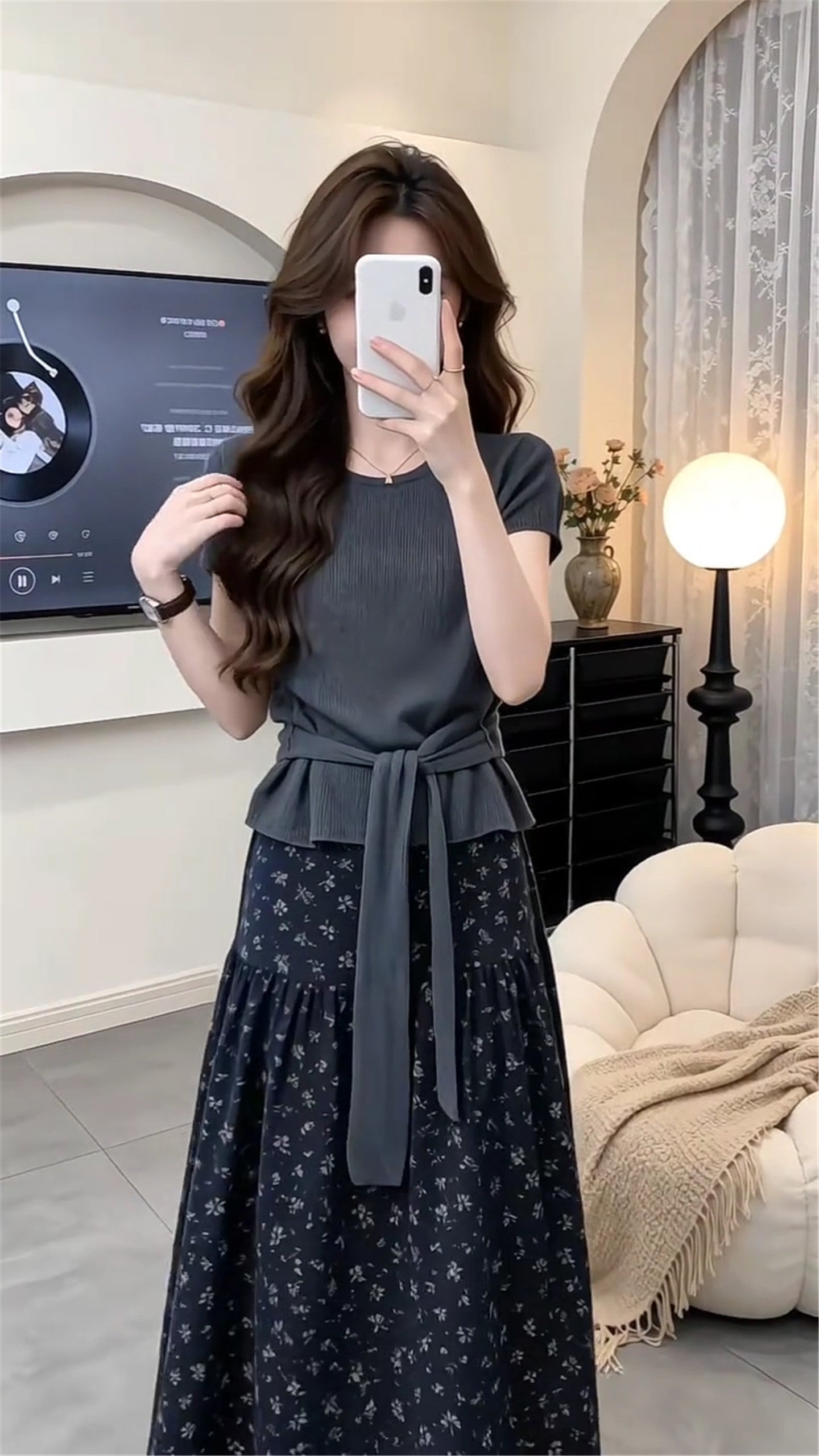 Charcoal & Bloom Tied Two-Piece