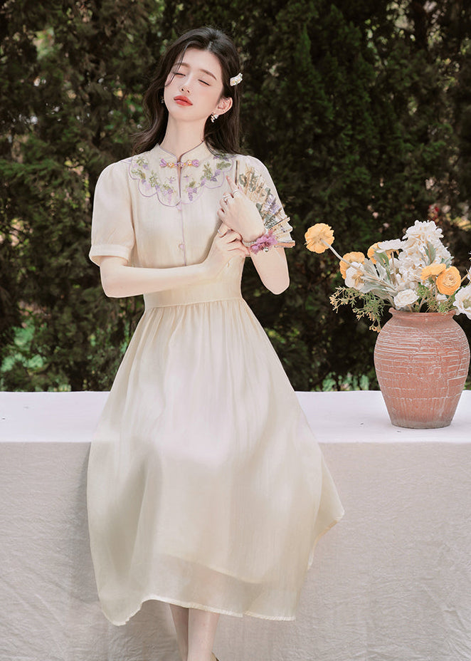 Pastel Heritage Cheongsam Midi