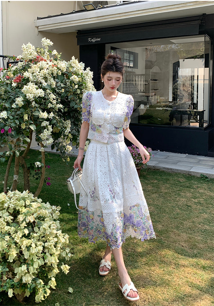 Primrose Embroidered Guipure Lace Two-Piece