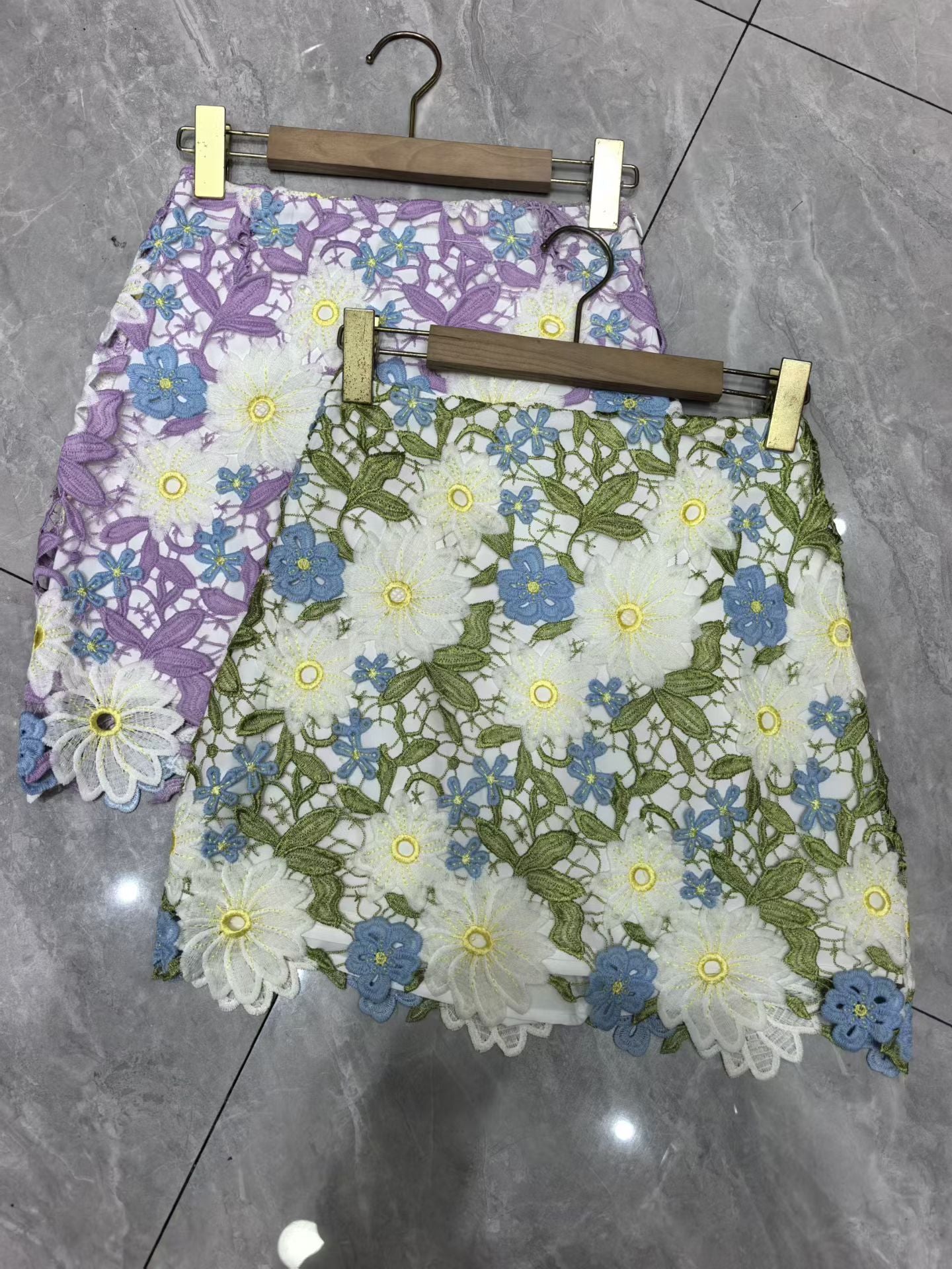 Daisy Chain Floral Lace Mini Skirt