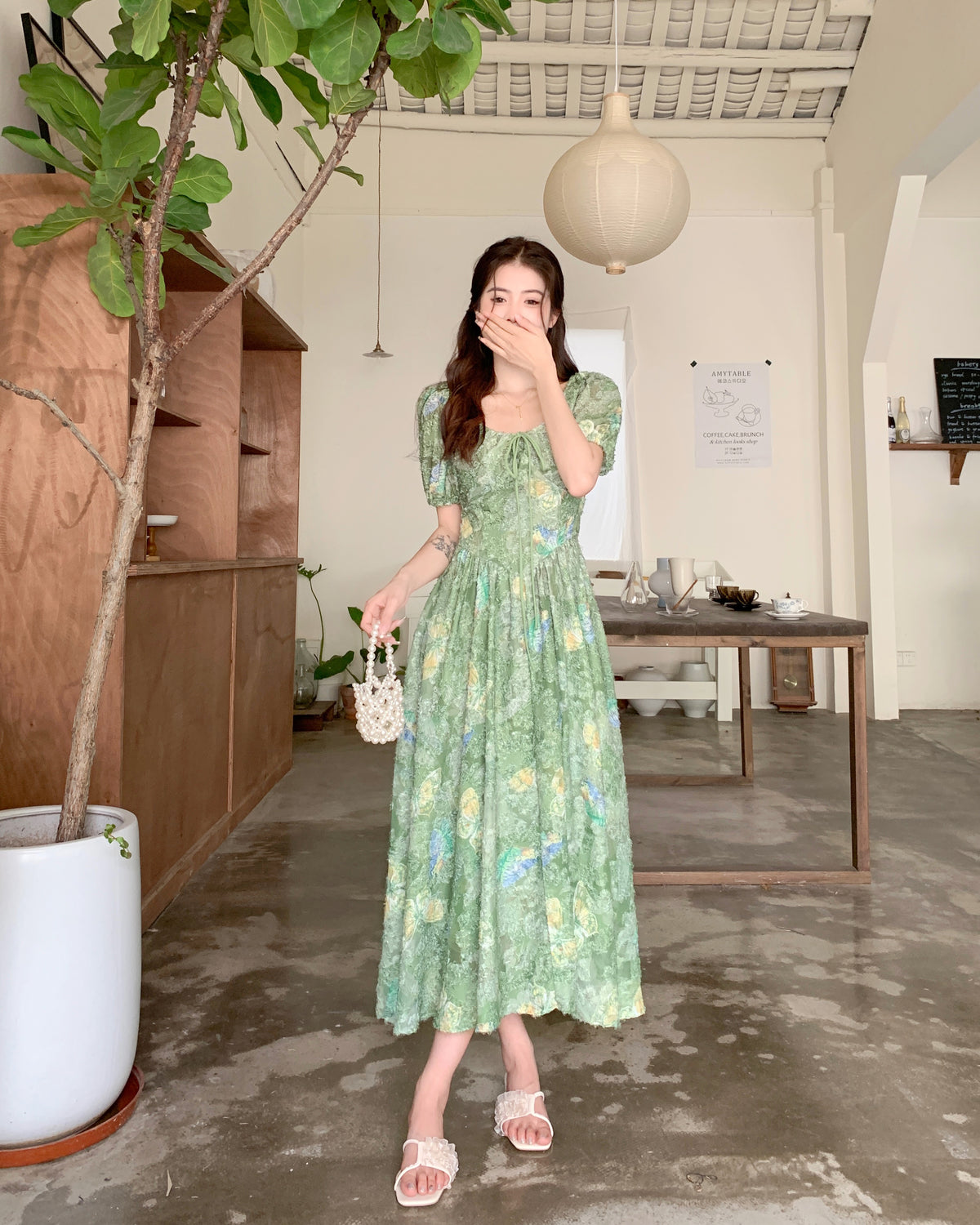 French Countryside Puff Sleeve Midi