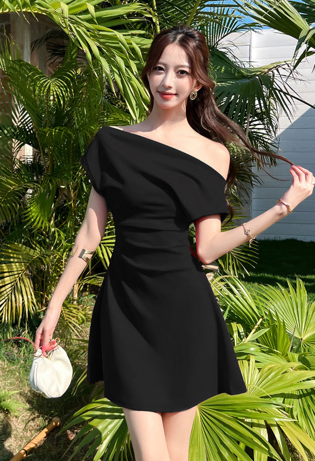 Aurelie French-Cut Ruched Mini Dress