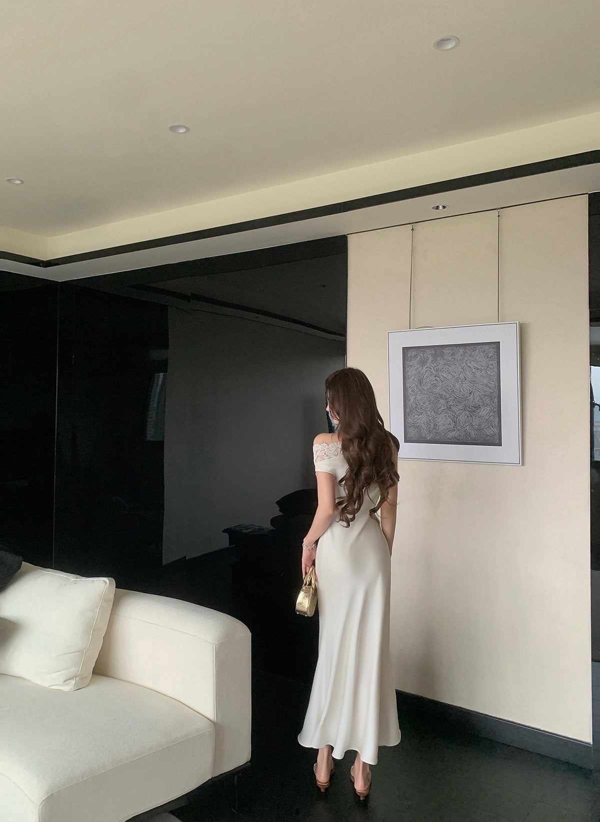 Aurelia One-Side Satin Gown