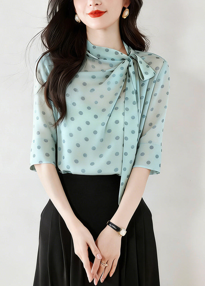 Retro 1950's Inspired Polka Dot Tie-Neck Top