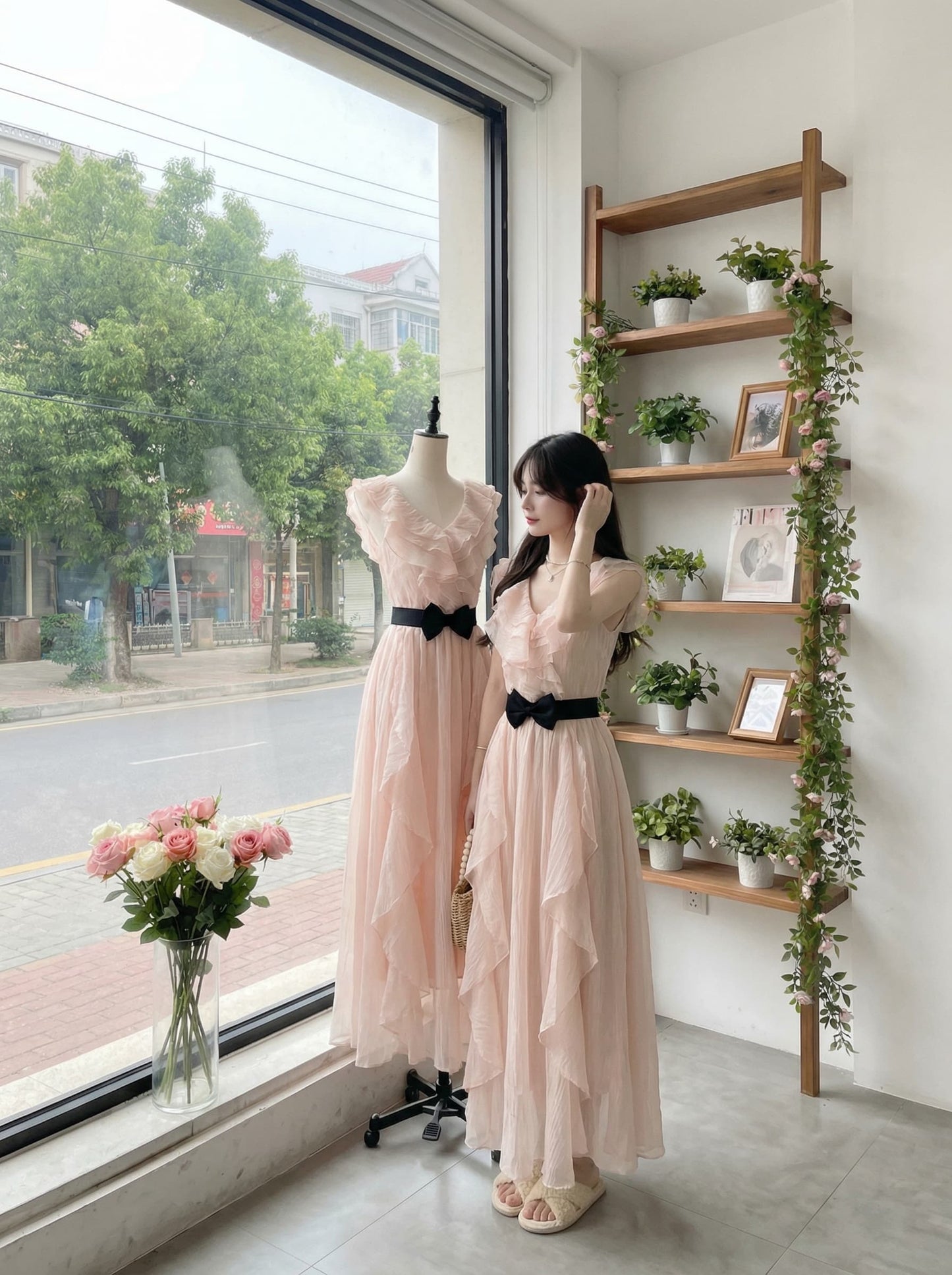 Sweet Serenade Peach Ruffle Dream Dress