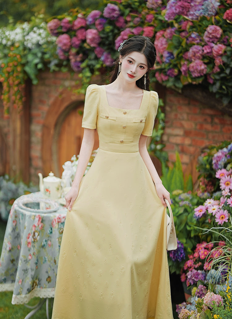 French Rivera Butter Yellow Maxi Dress