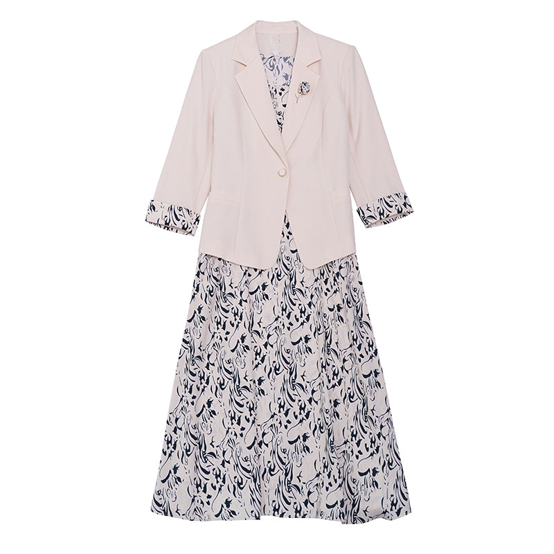 The Executive Grace Floral Dress & Blazer Set