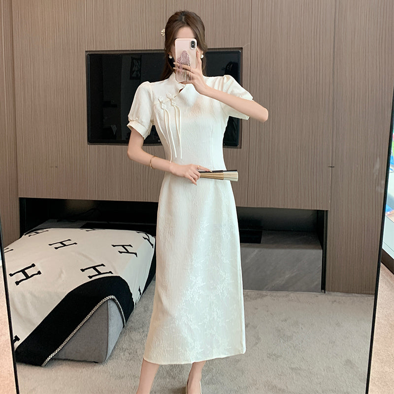 The Mei Lin Jacquard Cheongsam Midi Dress