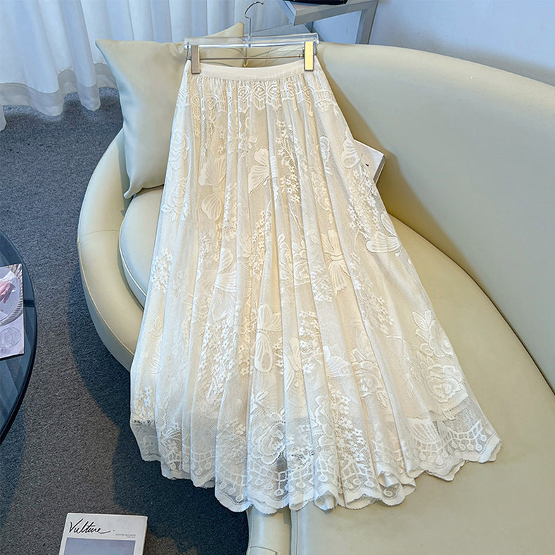 Vintage Romantic V-Neck Lace Patchwork Peplum & Maxi Skirt Set