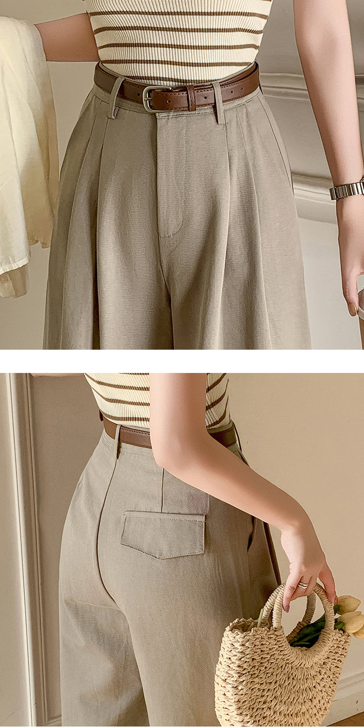 Retro-Style Wide-Leg With Tailored Pleat Front