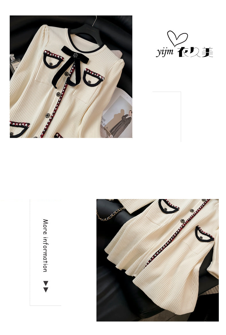 Long Sleeve Button- Down Knit Dress In Crimson