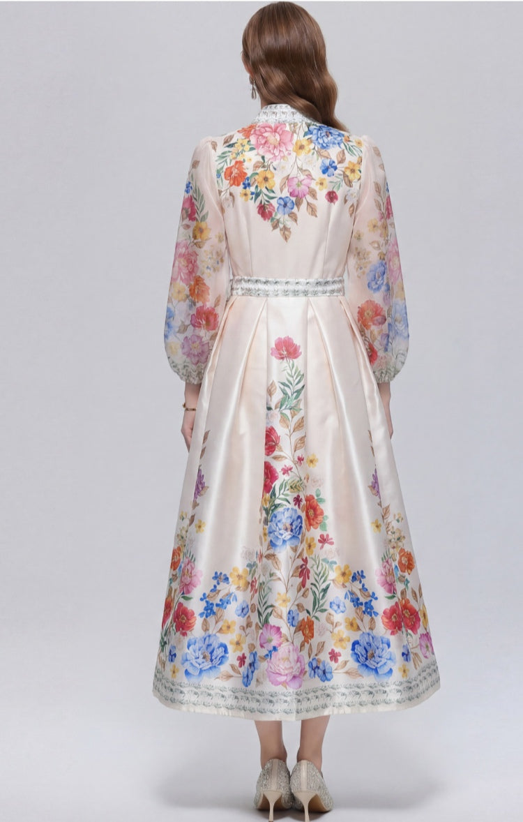 Vintage Inspired Floral Wrap Dress for Women