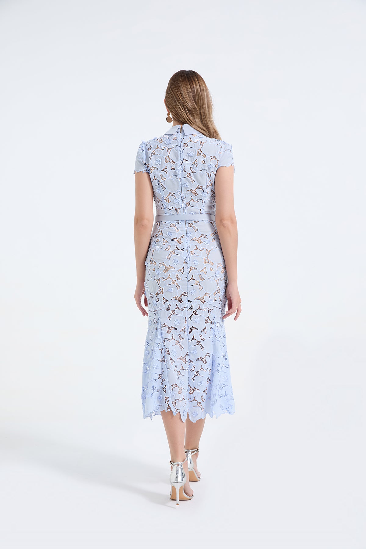 Floral Guipure Lace Midi Dress