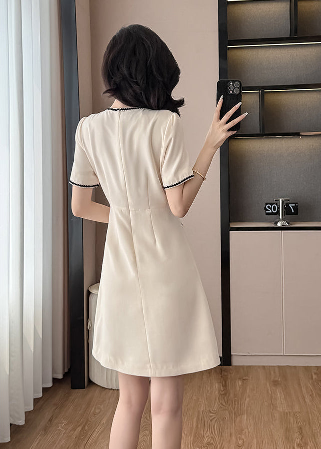 Colette French-Style A-Line Dress In Cream