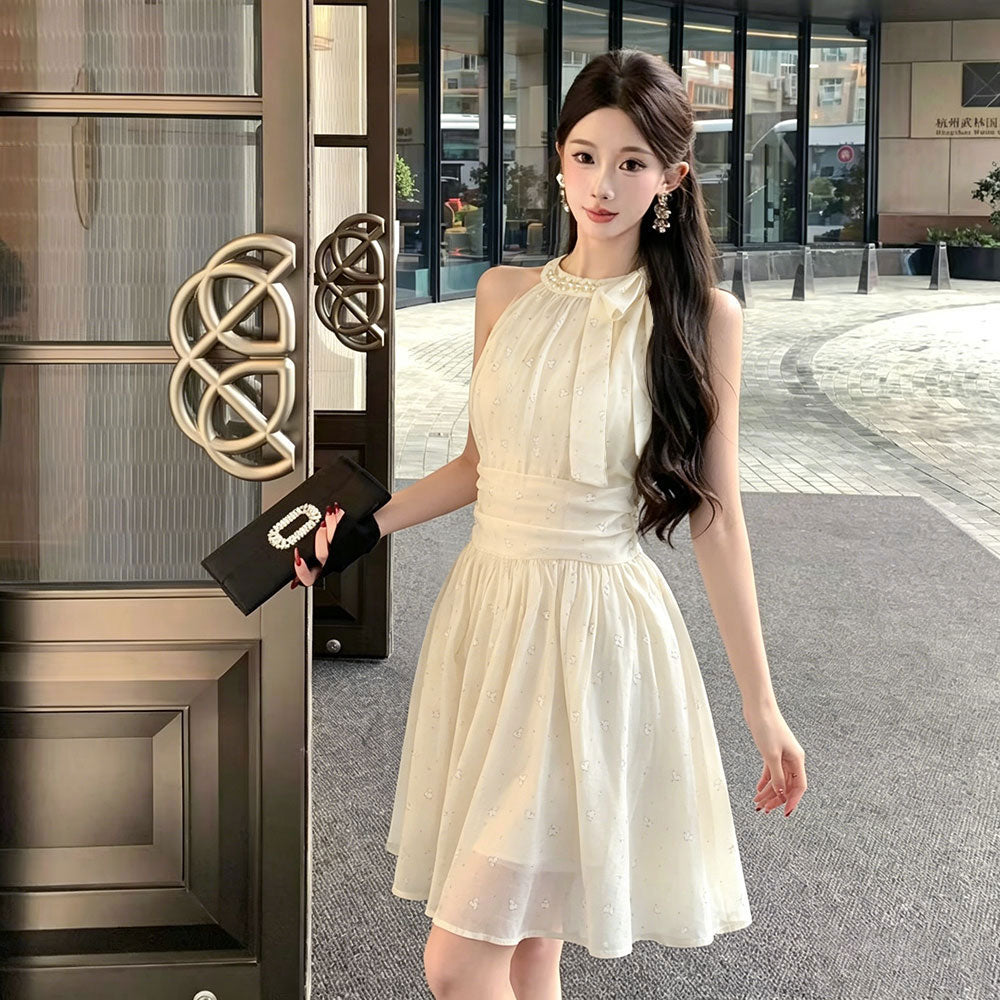Amour Pearl-Embellished Ruched Dress