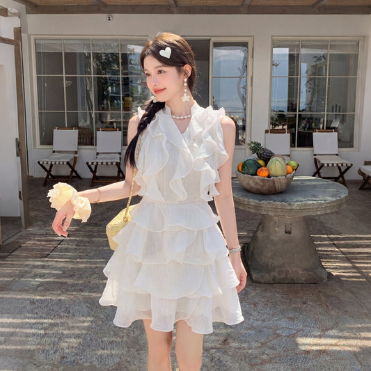Aurelia V-Neck Ruffle Layered Mini Dress