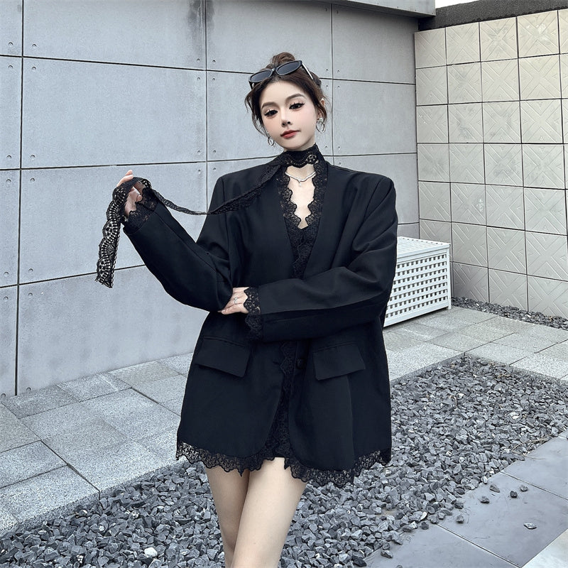 Ethereal Gothic Oversize Blazer