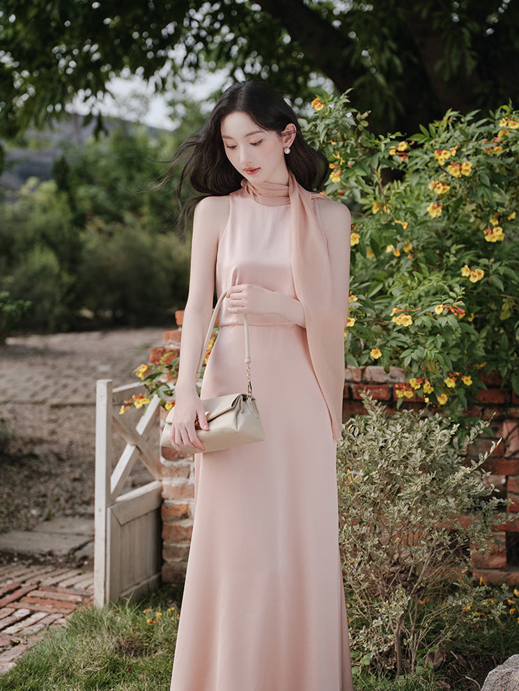 Celeste Sheer Capelet A-Line Evening Maxi Dress