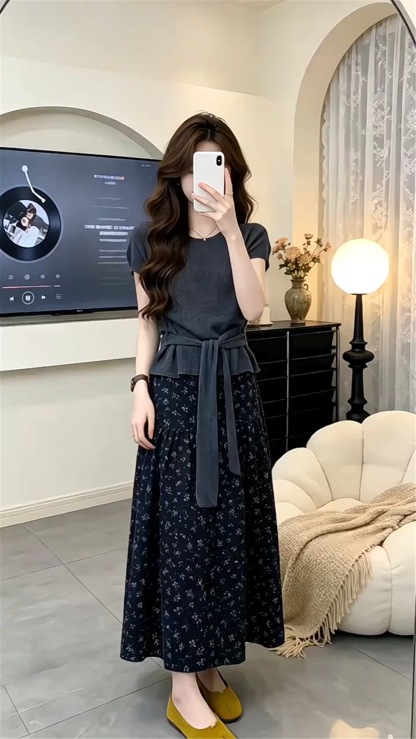 Charcoal & Bloom Tied Two-Piece
