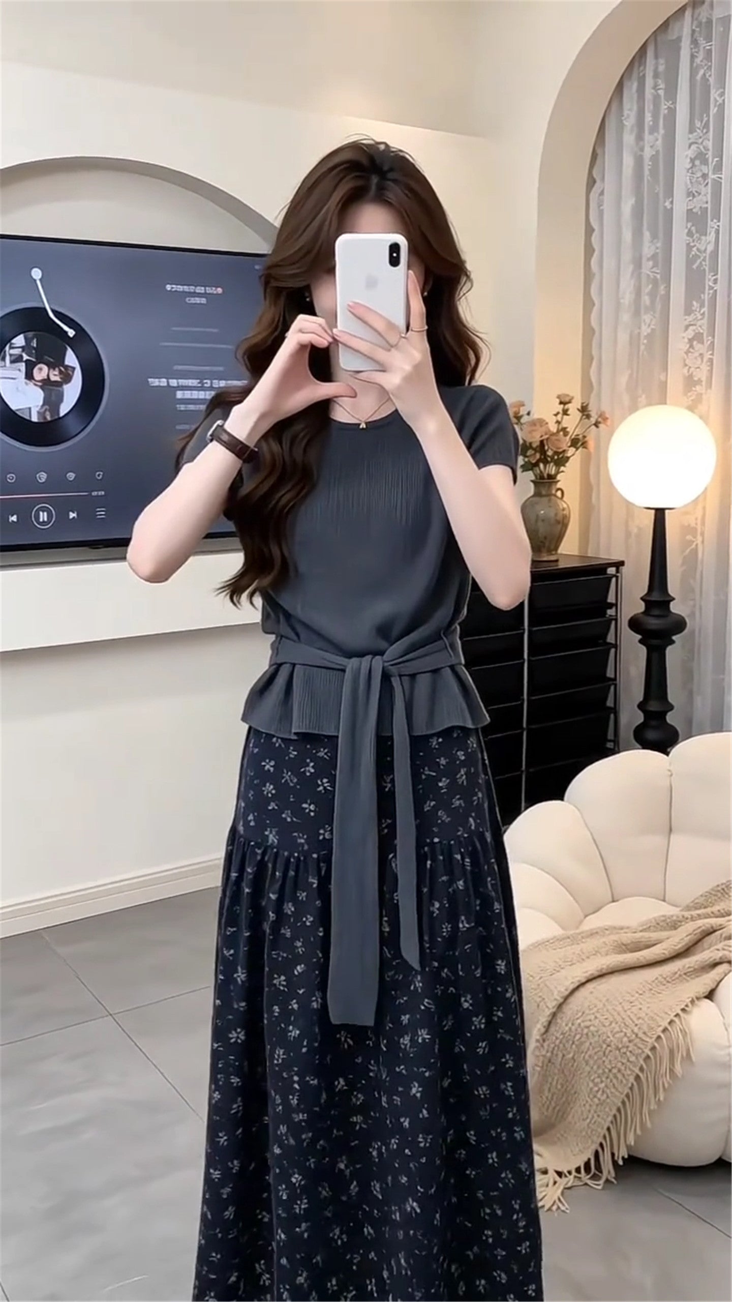 Charcoal & Bloom Tied Two-Piece