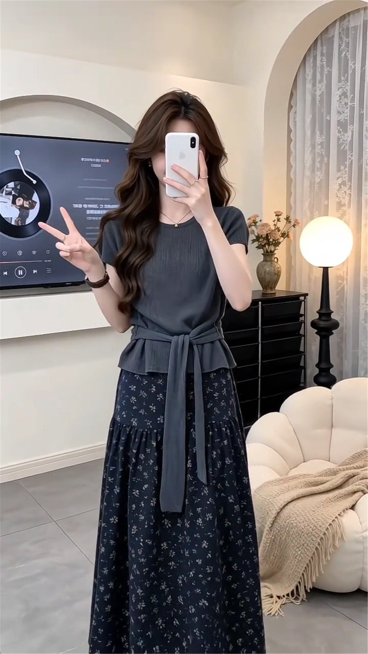 Charcoal & Bloom Tied Two-Piece