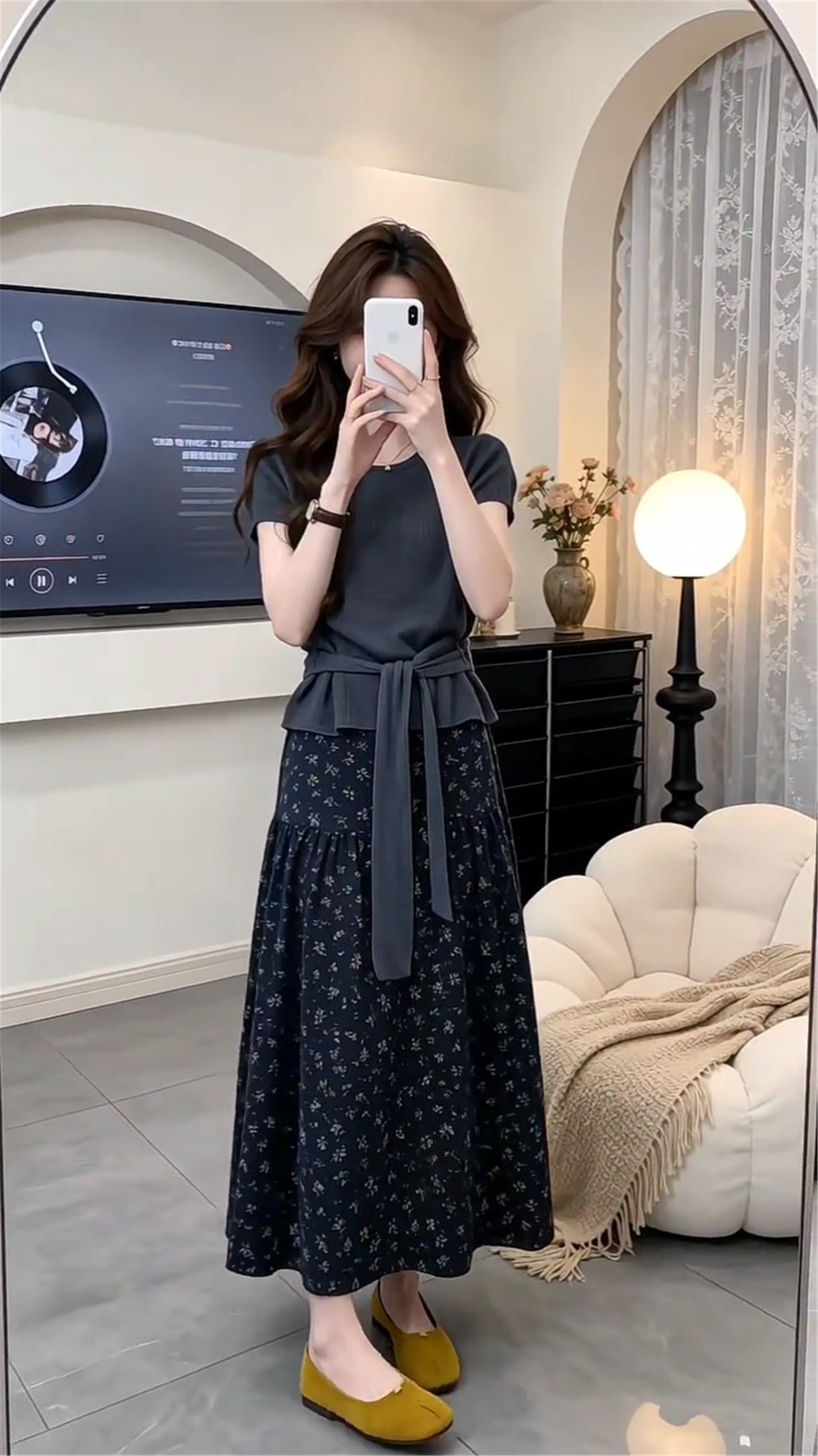 Charcoal & Bloom Tied Two-Piece