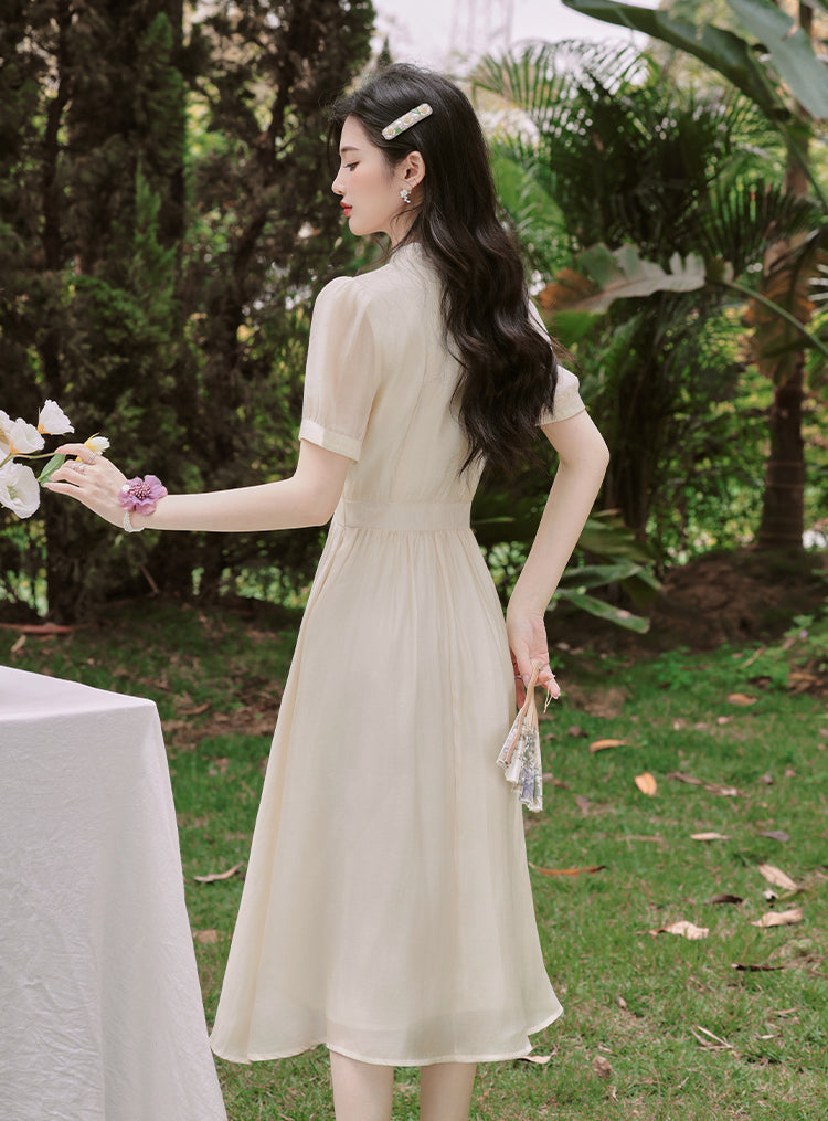 Pastel Heritage Cheongsam Midi