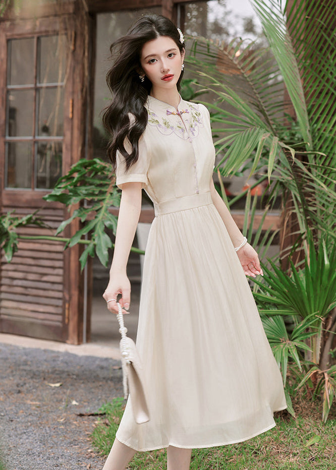 Pastel Heritage Cheongsam Midi