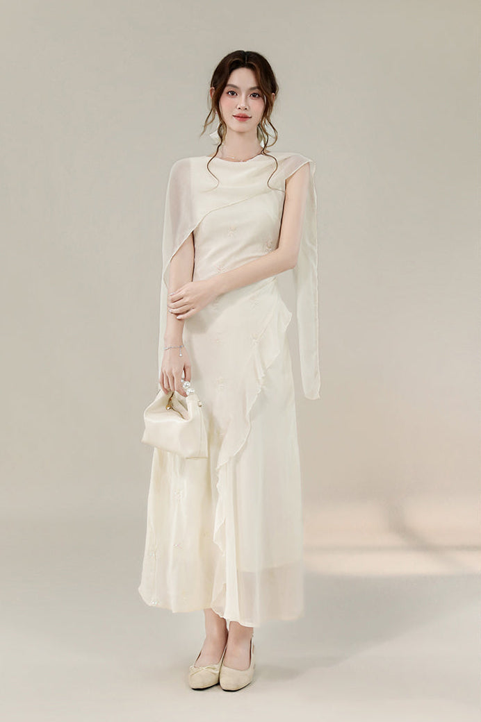 Whisper Wind Sheer Cape Dress