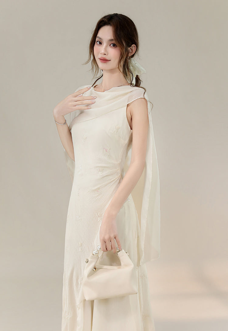 Whisper Wind Sheer Cape Dress