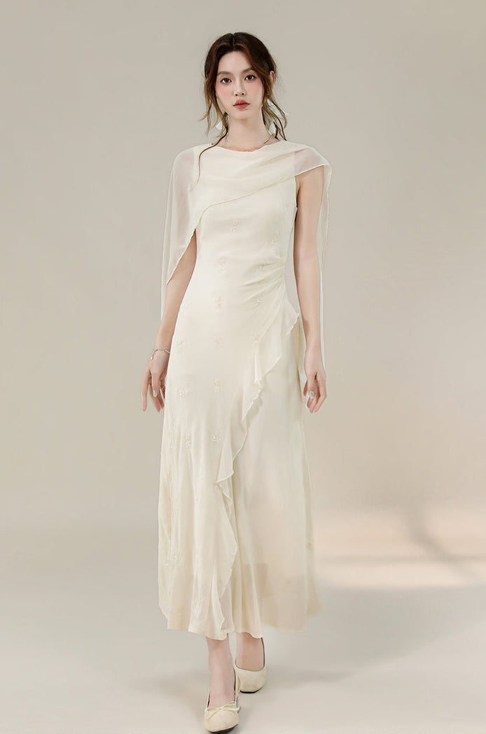 Whisper Wind Sheer Cape Dress