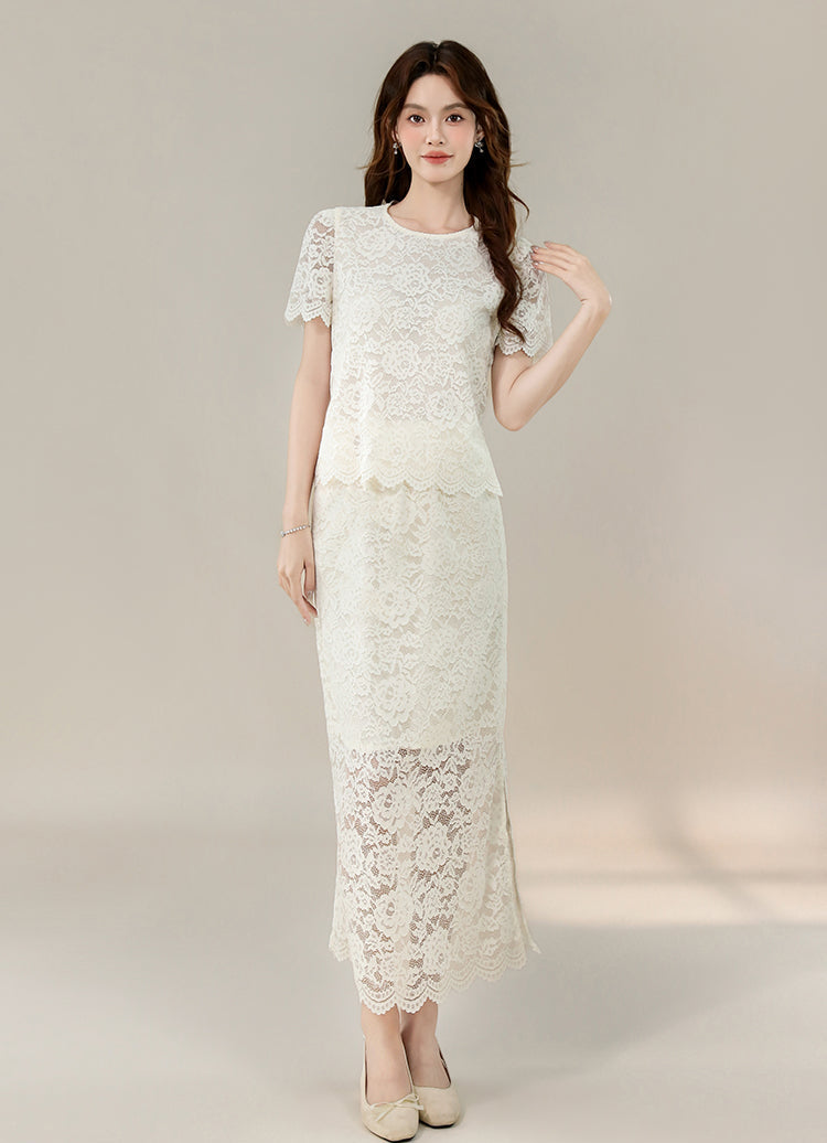 Clara Illusion Lace Midi Set