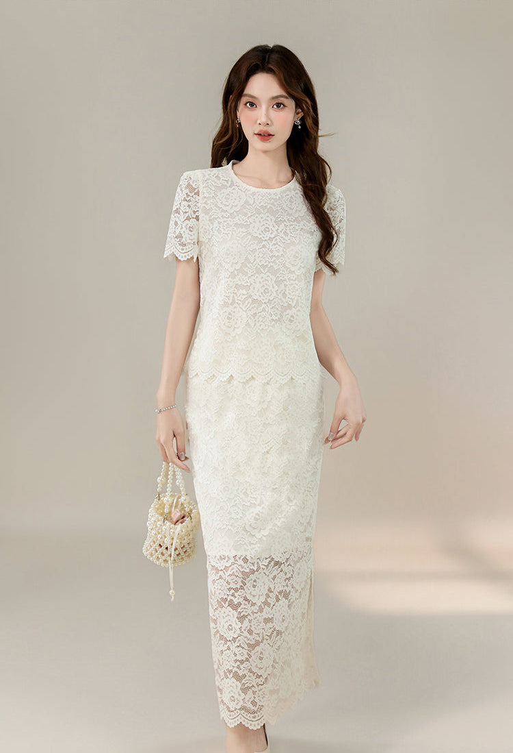 Clara Illusion Lace Midi Set