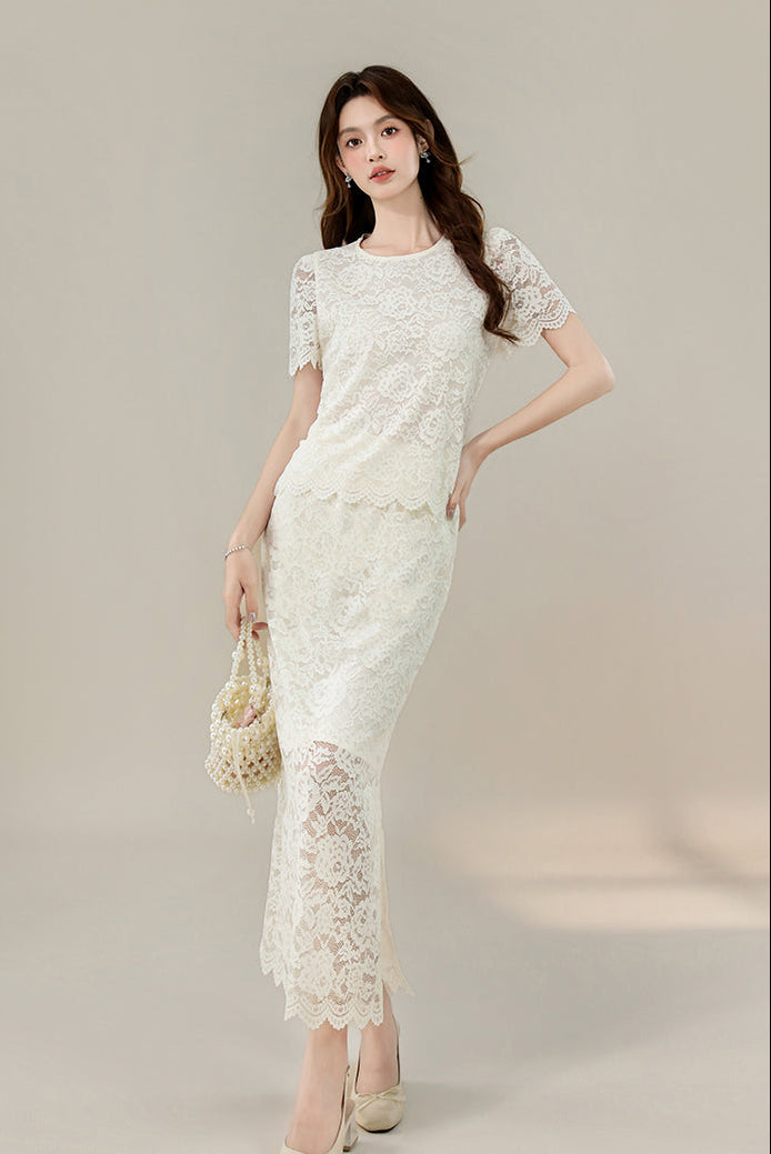 Clara Illusion Lace Midi Set