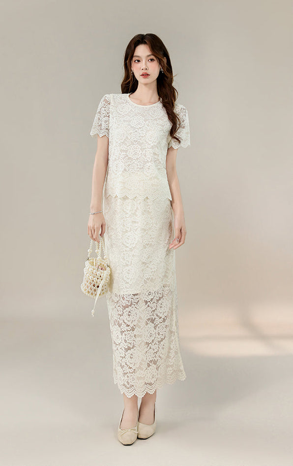 Clara Illusion Lace Midi Set