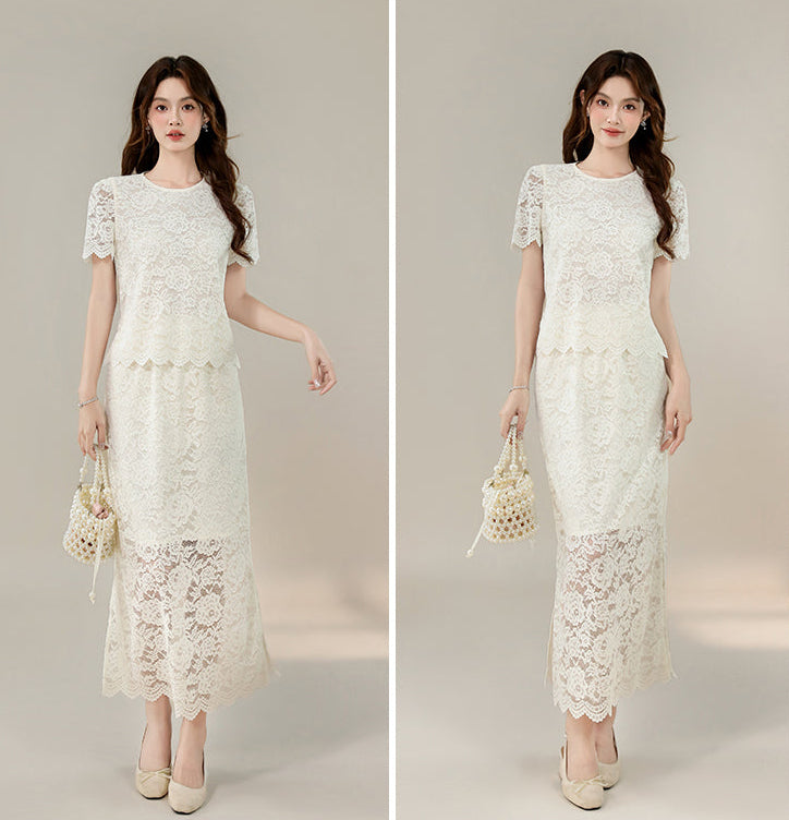 Clara Illusion Lace Midi Set