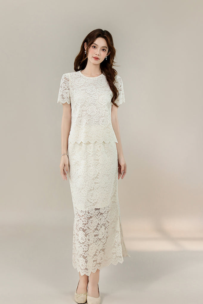 Clara Illusion Lace Midi Set