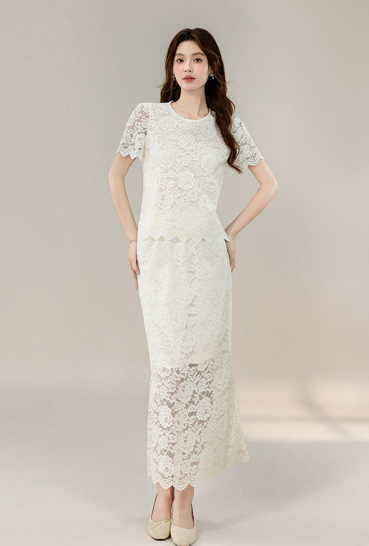 Clara Illusion Lace Midi Set