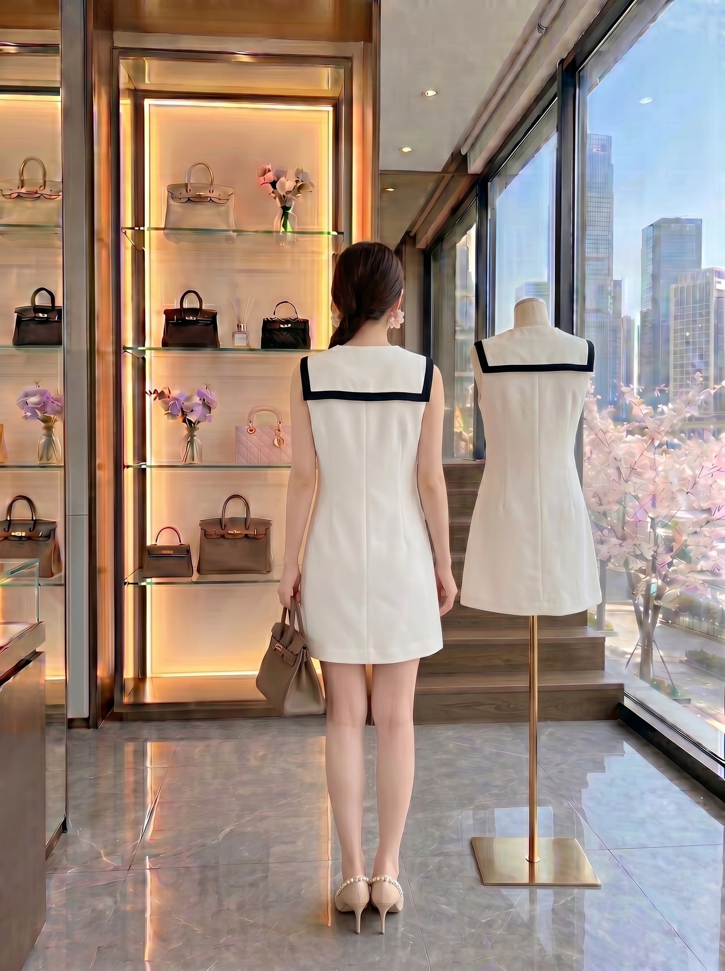 Classic Sailor Collar Mini Dress