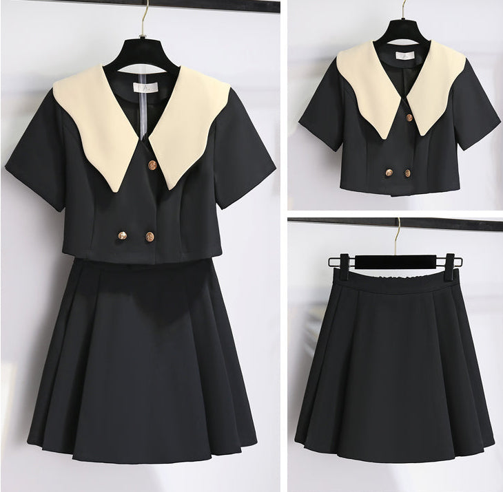 The Charlotte Contrast Collar Two-Piece Set