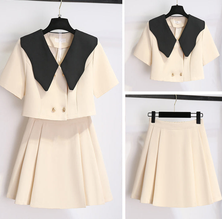 The Charlotte Contrast Collar Two-Piece Set