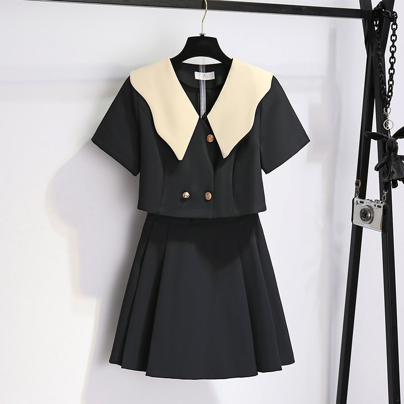 The Charlotte Contrast Collar Two-Piece Set