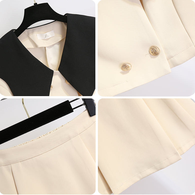 The Charlotte Contrast Collar Two-Piece Set