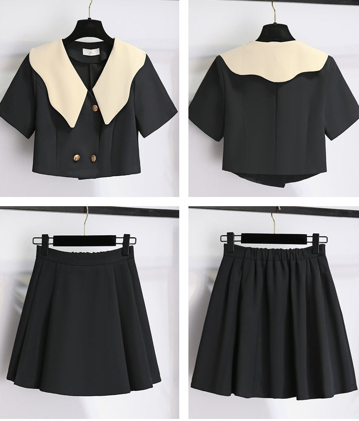 The Charlotte Contrast Collar Two-Piece Set