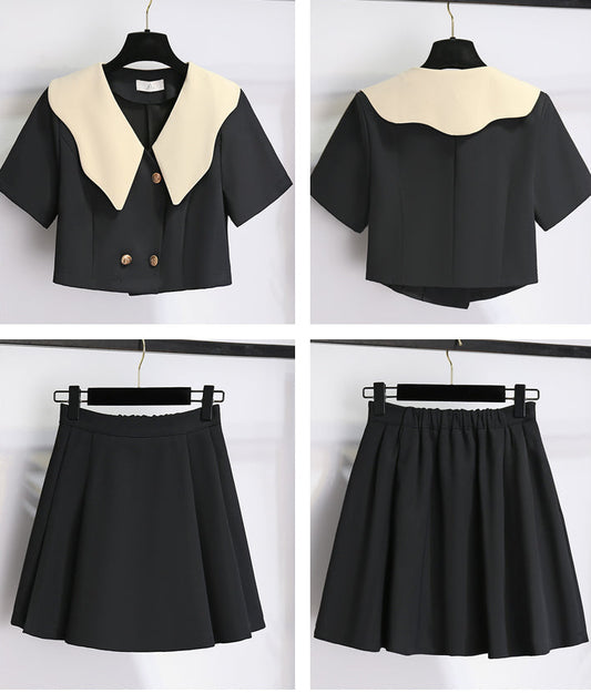 The Charlotte Contrast Collar Two-Piece Set