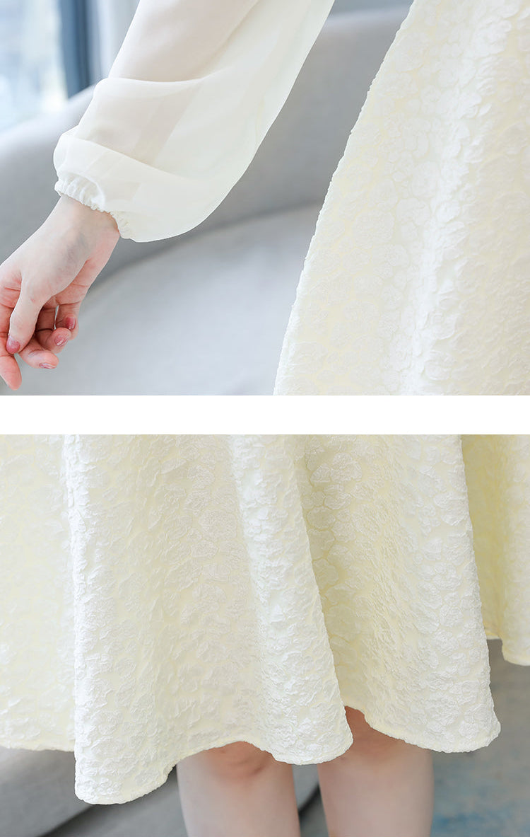 Odette Square-Neck Jacquard Tea Dress
