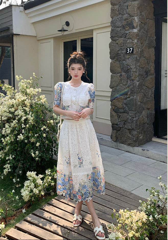 Primrose Embroidered Guipure Lace Two-Piece