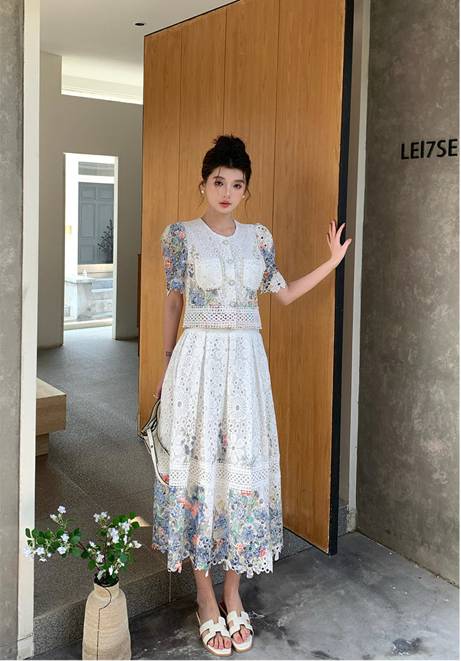 Primrose Embroidered Guipure Lace Two-Piece