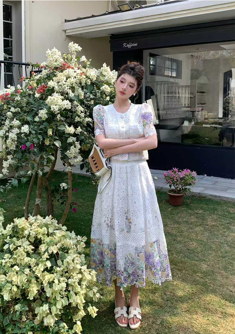 Primrose Embroidered Guipure Lace Two-Piece