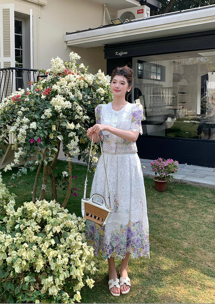 Primrose Embroidered Guipure Lace Two-Piece